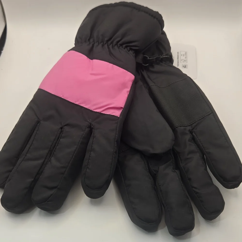 Ozark Trail Kids Outdoor Ski Gloves Black and Pink